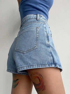 VILZSTUDIOS Vintage High Waisted A-Line Denim Skirts