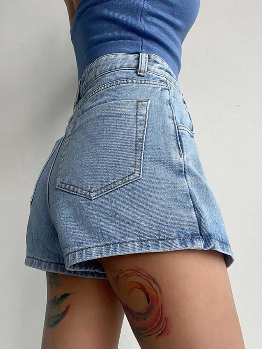 VILZSTUDIOS Vintage High Waisted A-Line Denim Skirts