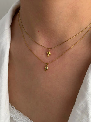 VILZSTUDIOS 18K Gold Plated Mushroom & Whale Pendant Necklace