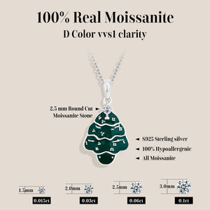 VILZSTUDIOS 925 Sterling Silver Moissanite Christmas Tree Necklace