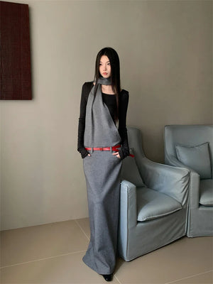VILZSTUDIOS Designer Long Sleeve Maxi Dress