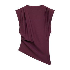 VILZSTUDIOS Chic Ruched Asymmetric Top