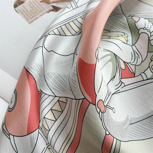 VILZSTUDIOS Fashion Lady Silk Print Scarves Square Luxury Shawl