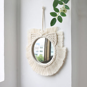 VILZSTUDIOS Macrame Mirror Wall Decoration Boho Home Decor Mirrors for Bedroom Wall Mirrors for Living Room Baby Room Decoration Nursery