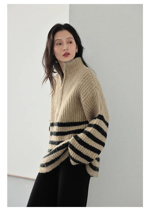 VILZSTUDIOS Cozy Chic Oversize Zip-Up Sweater