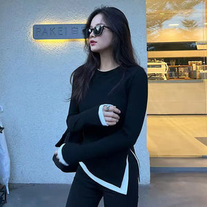 VILZSTUDIOS Slim Asymmetrical Waist Long Sleeve Top