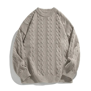 VILZSTUDIOS Classic Grey O-Neck Knitted Sweater
