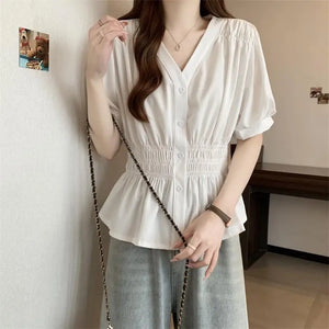 VILZSTUDIOS Oversized V-Neck Blouse