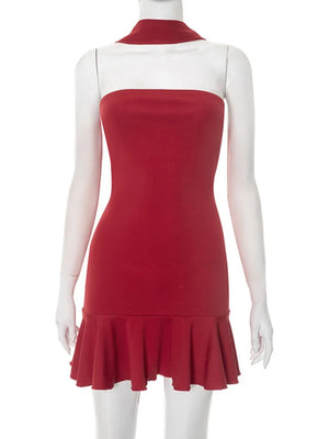 VILZSTUDIOS Sultry Strapless Halter Mini Dress