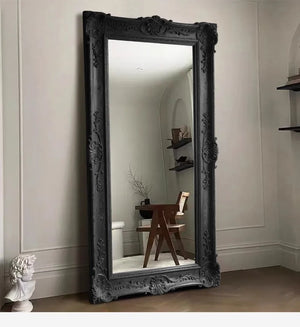 VILZSTUDIOS French Vintage Furniture Full-Length Wooden Frame Mirror Hotel Artistic Decorative Mirror Wedding Dress Store Dressing Mirror