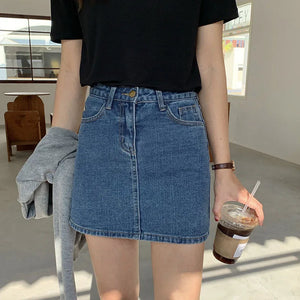 VILZSTUDIOS Retro Slim Mini Denim Skirt