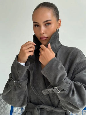 VILZSTUDIOS Retro Suede Lace-Up Jacket