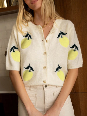 VILZSTUDIOS 3D Lemon Shapes Knitted Cardigan