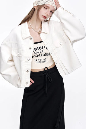 VILZSTUDIOS Golden Button Cropped Jacket
