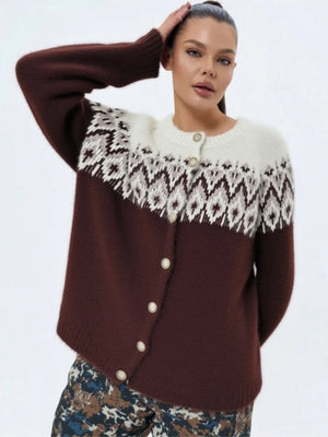VILZSTUDIOS Vintage Spliced Knit Cardigan