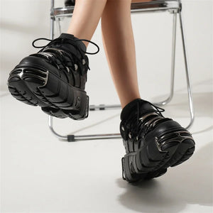 VILZSTUDIOS Gothic Lace-Up Platform Ankle Boots