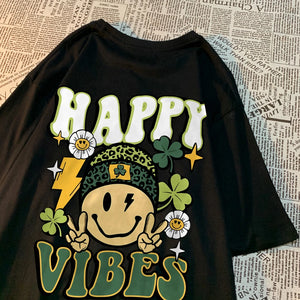 VILZSTUDIOS Happy Vibes Round Neck T-Shirt