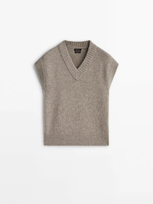 VILZSTUDIOS Oversized V-Neck Woven Vest