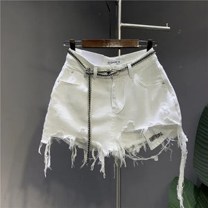 VILZSTUDIOS Vintage White Denim A-Line Skirt