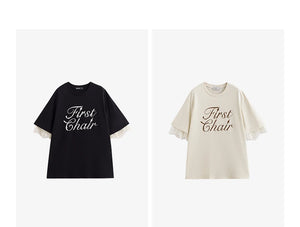 VILZSTUDIOS Stylish Short Lace Sleeve T-Shirt