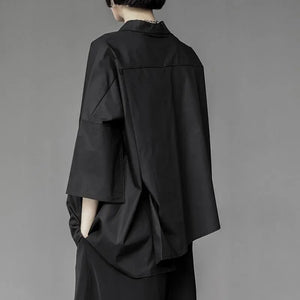 VILZSTUDIOS Chic Gothic Chiffon Black Shirt