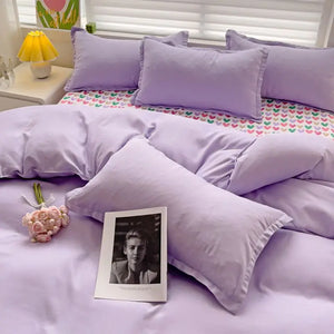 VILZSTUDIOS Soft Plaid Duvet Cover Bedding Set