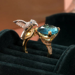 VILZSTUDIOS Exquisite Metal Carving Bird Ring