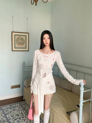 VILZSTUDIOS Kawaii Loose Round Neck Long Sleeve Top