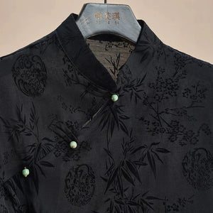 VILZSTUDIOS Retro Chinese Style Jacquard Cheongsam Blouse