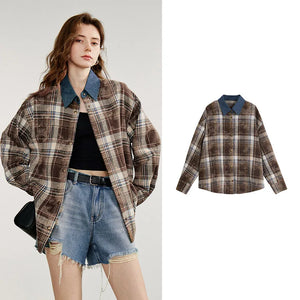 VILZSTUDIOS Retro Plaid Long Sleeve Shirt