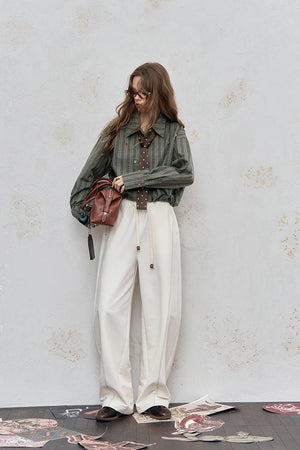 VILZSTUDIOS Stylish Loose Button Dots Shirt