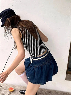 VILZSTUDIOS Spicy American Retro Denim Mini Skirts