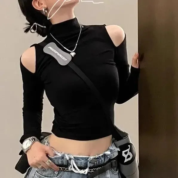VILZSTUDIOS Hollow Out Bodycon Crop Top