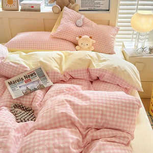 VILZSTUDIOS Soft Plaid Duvet Cover Bedding Set