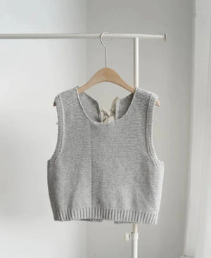 VILZSTUDIOS Cozy Bows Sleeveless Sweater