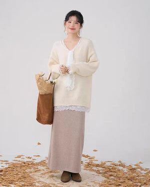 VILZSTUDIOS Sweet Lolita Lace Knit Sweater