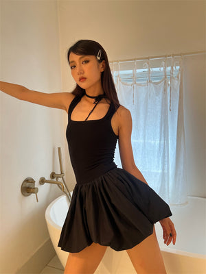VILZSTUDIOS Y2K Black Summer Short Dress