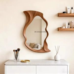 VILZSTUDIOS Wall Universal Mirror Decorate Luxury Designer Wood Bathroom Girls Mirror Gothic Aesthetic Salon Specchio Home Decor