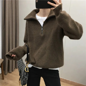VILZSTUDIOS Casual Knitted Wool Sweater