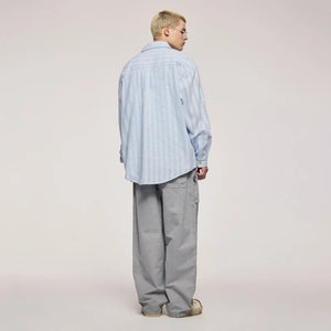 VILZSTUDIOS Versatile Loose Striped Check Shirt