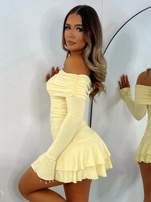 VILZSTUDIOS Elegant Strapless Ruched Mini Dress
