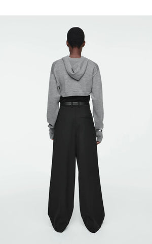 VILZSTUDIOS Wool Knit Cropped Hoodie