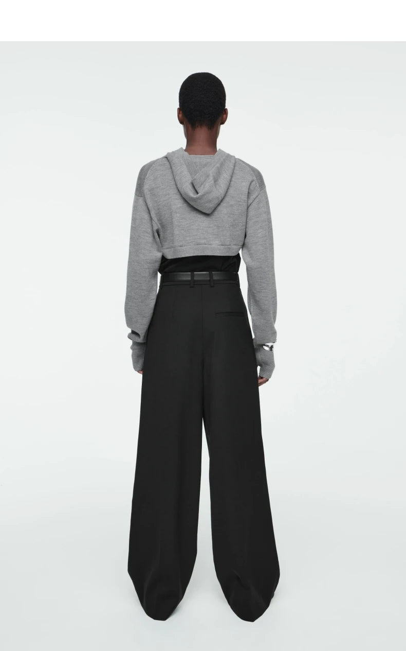 VILZSTUDIOS Wool Knit Cropped Hoodie