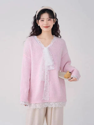 VILZSTUDIOS Sweet Lolita Lace Knit Sweater