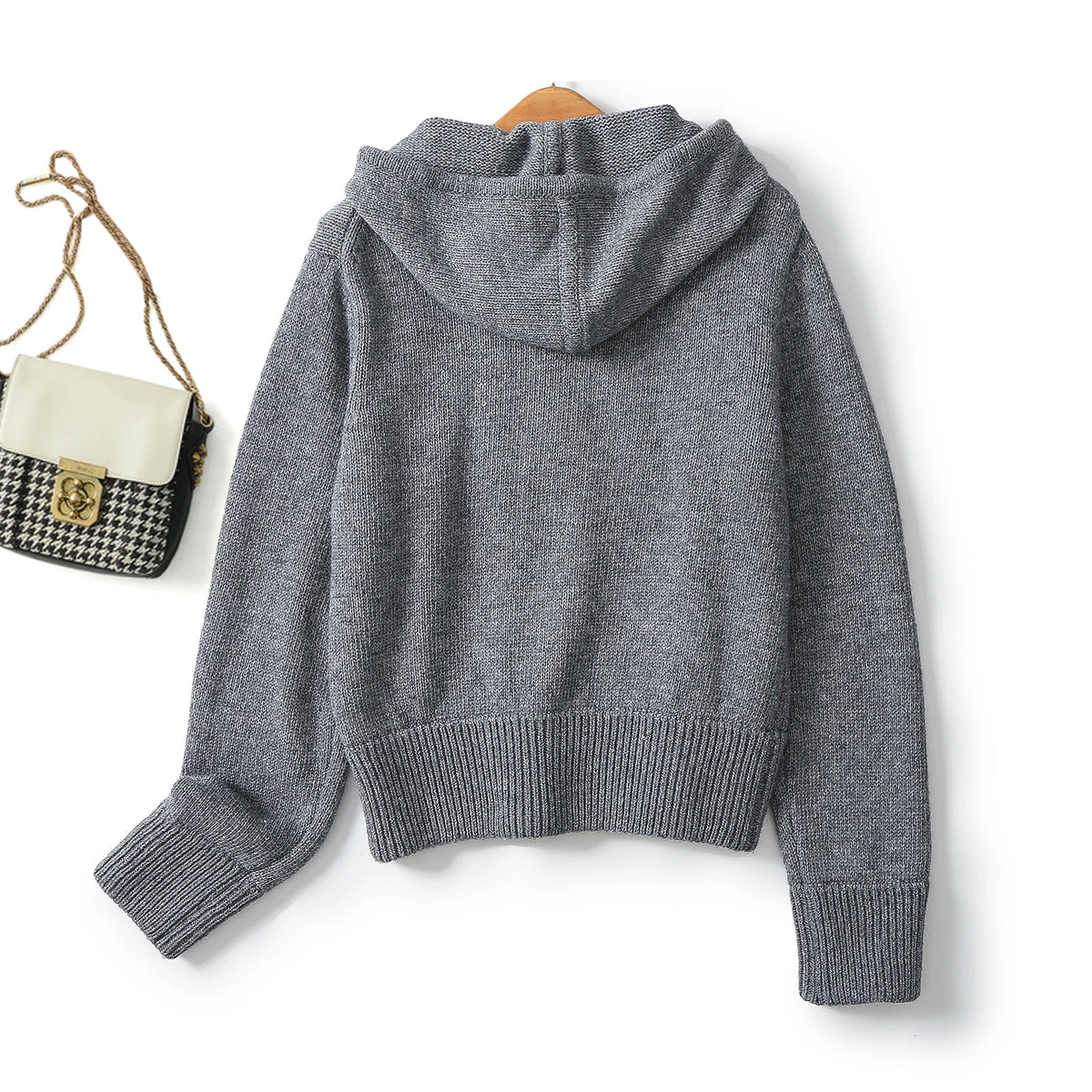 VILZSTUDIOS Woolen Knitted Grey Hoodie