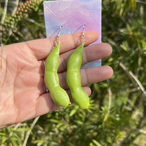 VILZSTUDIOS Green Soybean Pendant Creative Simulated Earring