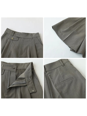 VILZSTUDIOS Chic Summer Pleated High Waist Shorts