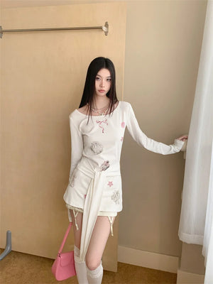 VILZSTUDIOS Kawaii Loose Round Neck Long Sleeve Top