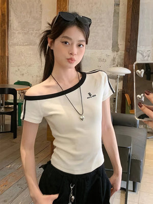 VILZSTUDIOS Off Shoulder Basic T-Shirt