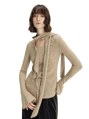VILZSTUDIOS Ruffled Knit Long Sleeve Top